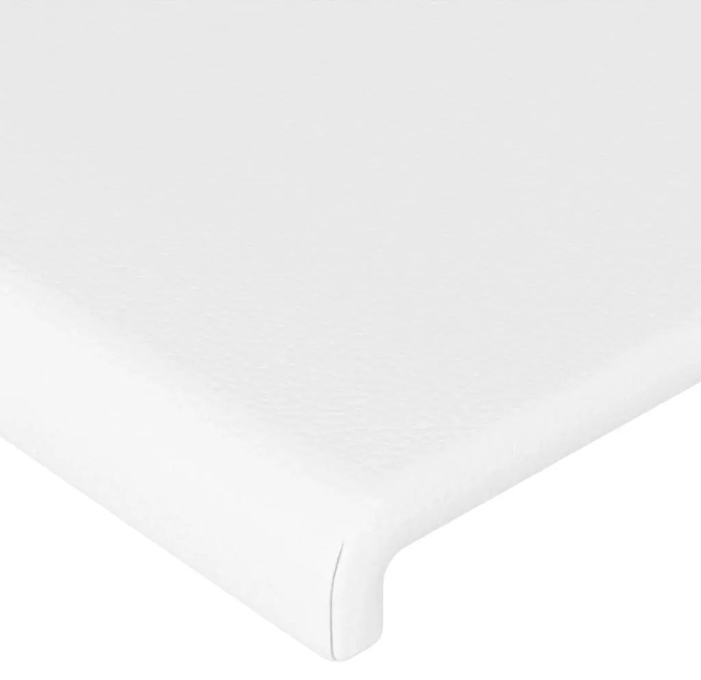 Testiera ad orecchio bianco 83x16x118/128 cm in similpelle