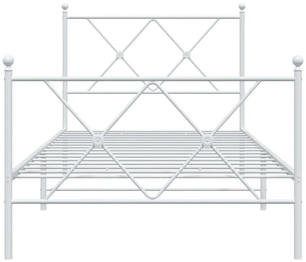 Giroletto con testiera e pediera metallo bianco 90x190 cm