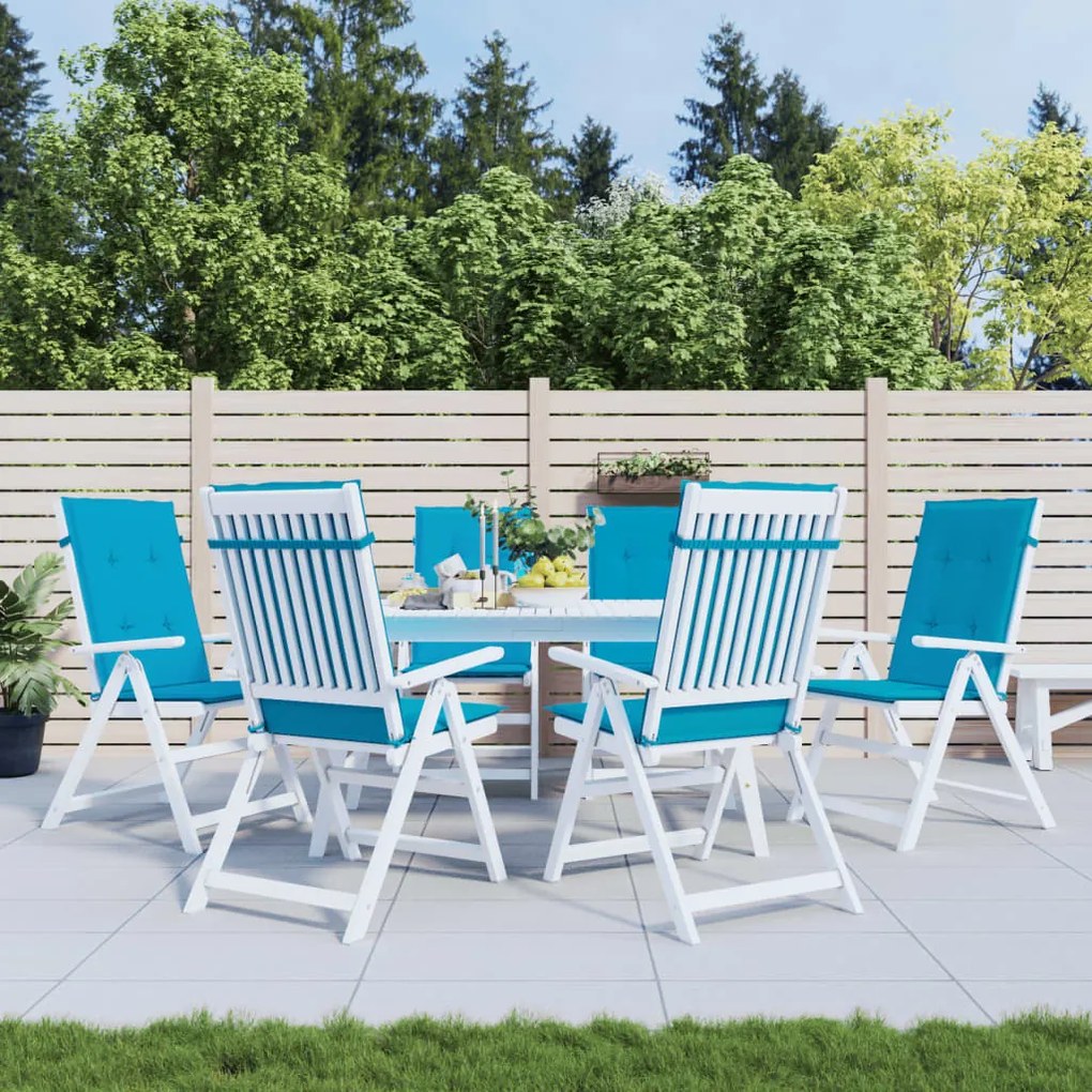 Cuscini Per Sedie 6 Pz Blu 120x50x3 Cm İn Tessuto /