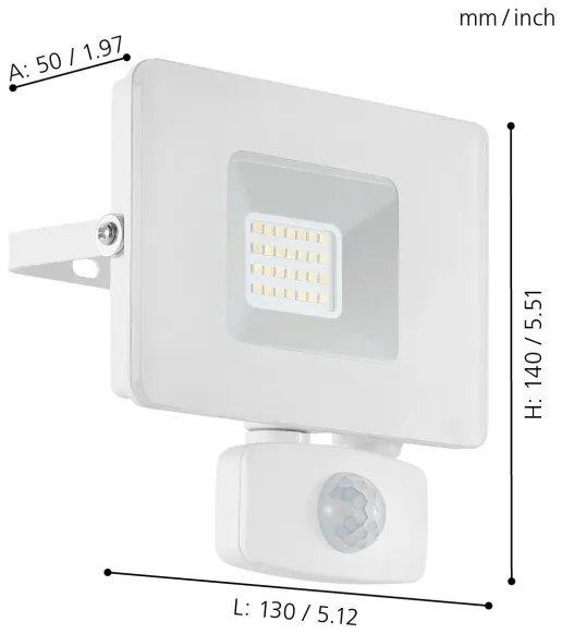 Eglo 33157 - Proiettore di luce a LED con sensore FAEDO 3 LED/20W/230V