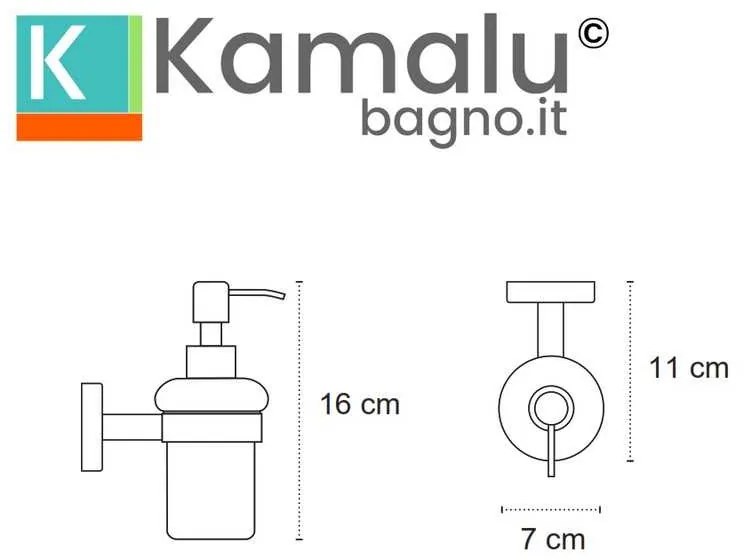 Kamalu - dispenser bagno in vetro e acciaio installazione a muro | mira-c