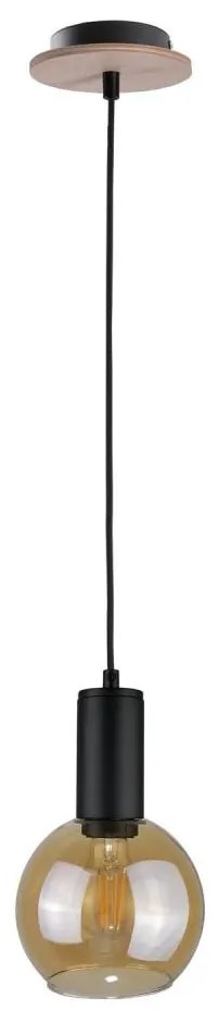 Lampadario a sospensione con filo JANTAR WOOD 1xE27/60W/230V