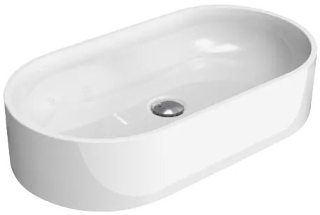 Flaminia Pass Lavabo ovale cm 65 da appoggio senza troppopieno in ceramica bianco