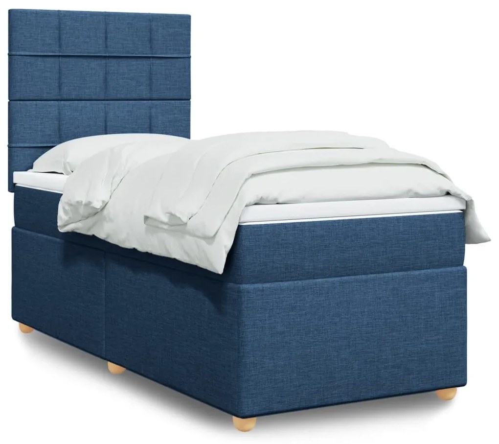 Giroletto A Molle Con Materasso Blu 90x200 Cm İntessuto /