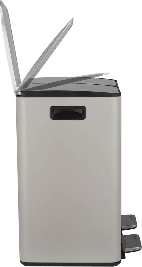 Cestino per la spazzatura grigio tortora in acciaio per raccolta differenziata/con pedale 2x20 l Aliya – Spirella