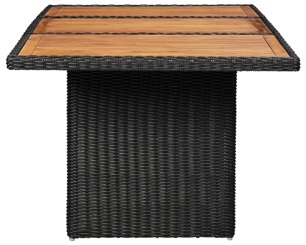 Set da Pranzo da Giardino 9 pz in Polyrattan Nero