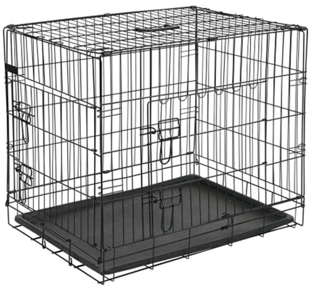 Gabbia Trasporto Per Cani İn Metallo 92,5x57,5x64 Cm Nera 15003 /
