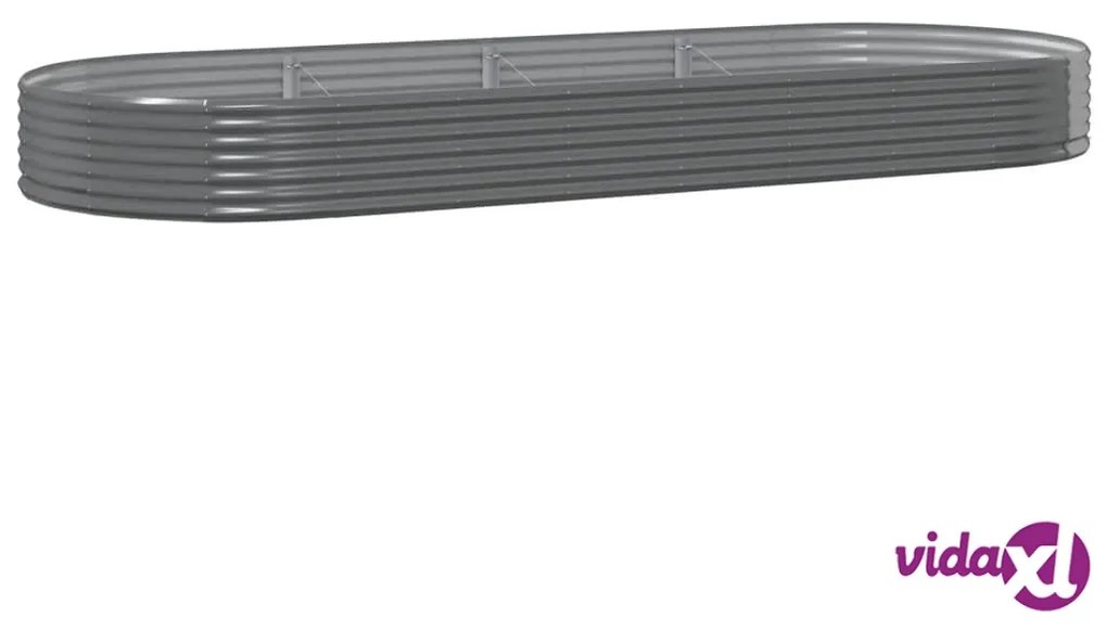 vidaXL Letto Giardino Acciaio Verniciato a Polvere 373x140x36cm Grigio