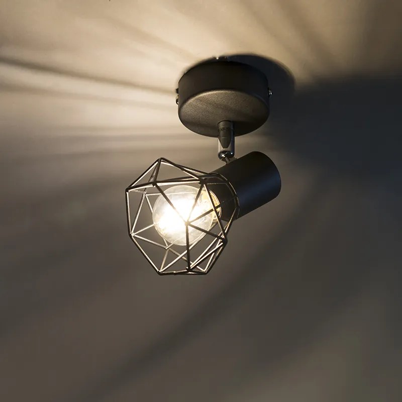 Faretto intelligente nero girevole e inclinabile con Wi-Fi P45 - Mosh