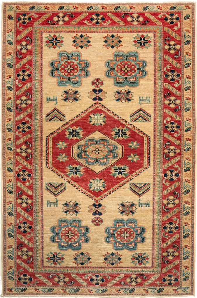 Kazak Tappeto orientale 150 x 100 Rosso (Pakistan) Annodato A Mano
