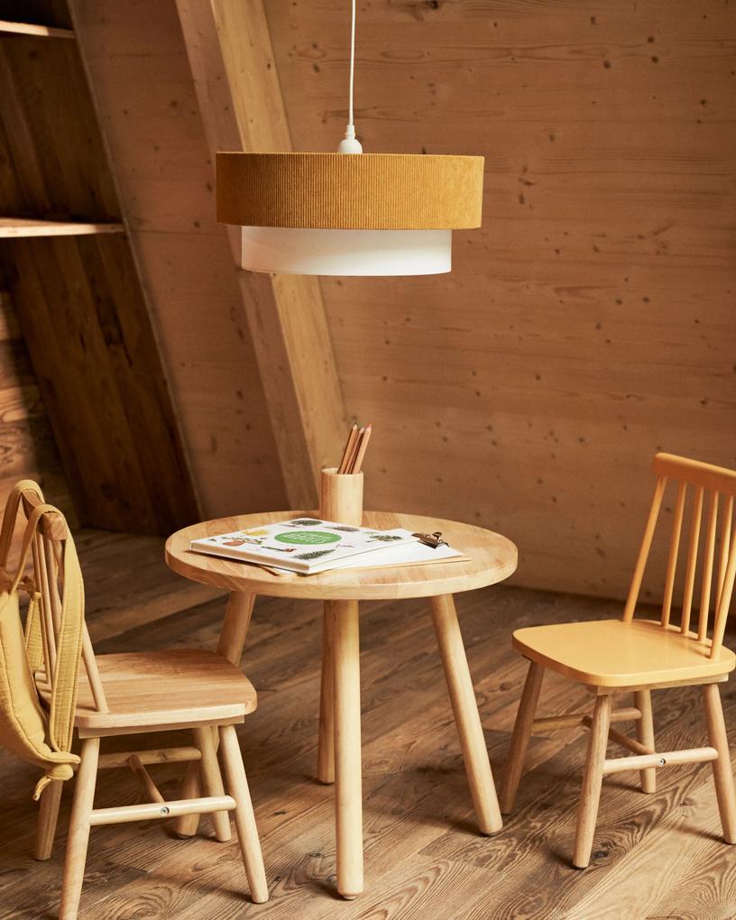 Kave Home - Lampada da soffitto Bianella in cotone e velluto senape Ã˜ 40 cm