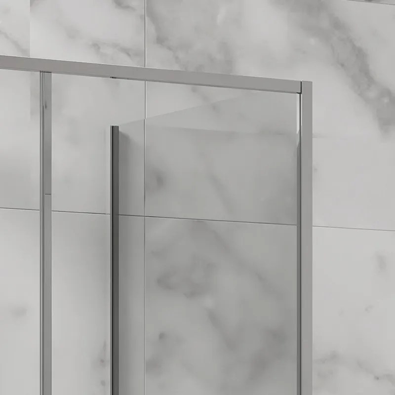 Kamalu - Cabina doccia 3 lati 90x120x90 scorrevole telaio cromato minimale | KLA-4000C