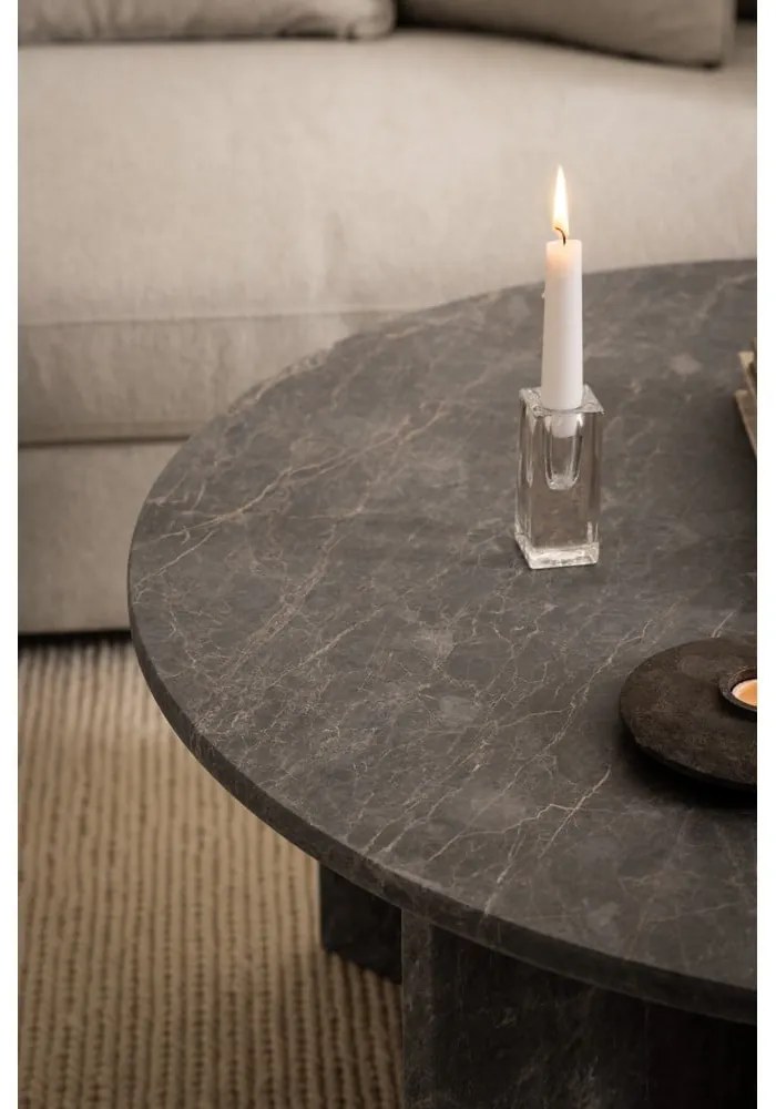 Tavolino rotondo in marmo grigio ø 90 cm Vega - Actona