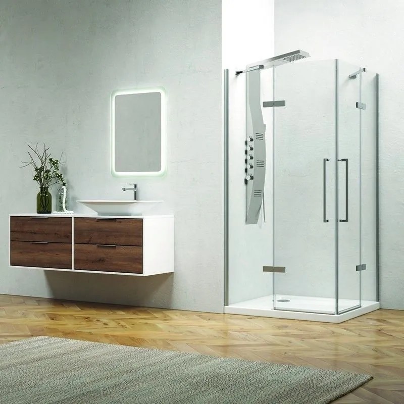 Kamalu - cabina doccia 130x80 angolare due ante battenti kt1000