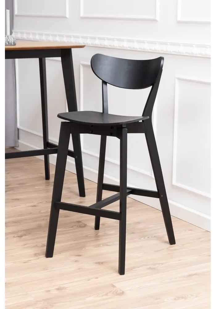 Sgabelli da bar in legno di gomma nera in set da 2 105 cm Roxby - Actona