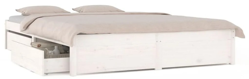 Giroletto con cassetti bianco 150x200 cm king size