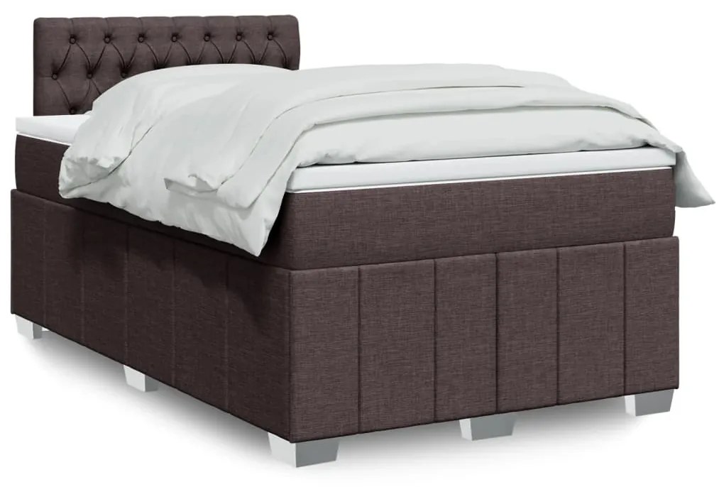 Giroletto A Molle Con Materasso Marrone Scuro 120x200cm Tessuto /