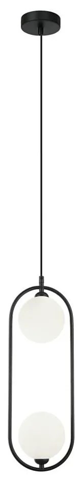 ITALUX PND-3965-2-BK - Lampadario a sospensione LUPUS 2xG9/25W/230V nero