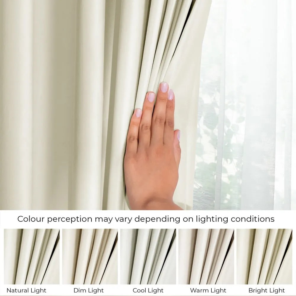 Tenda parzialmente oscurante color crema in velluto 140x270 cm Pleat – Restilo