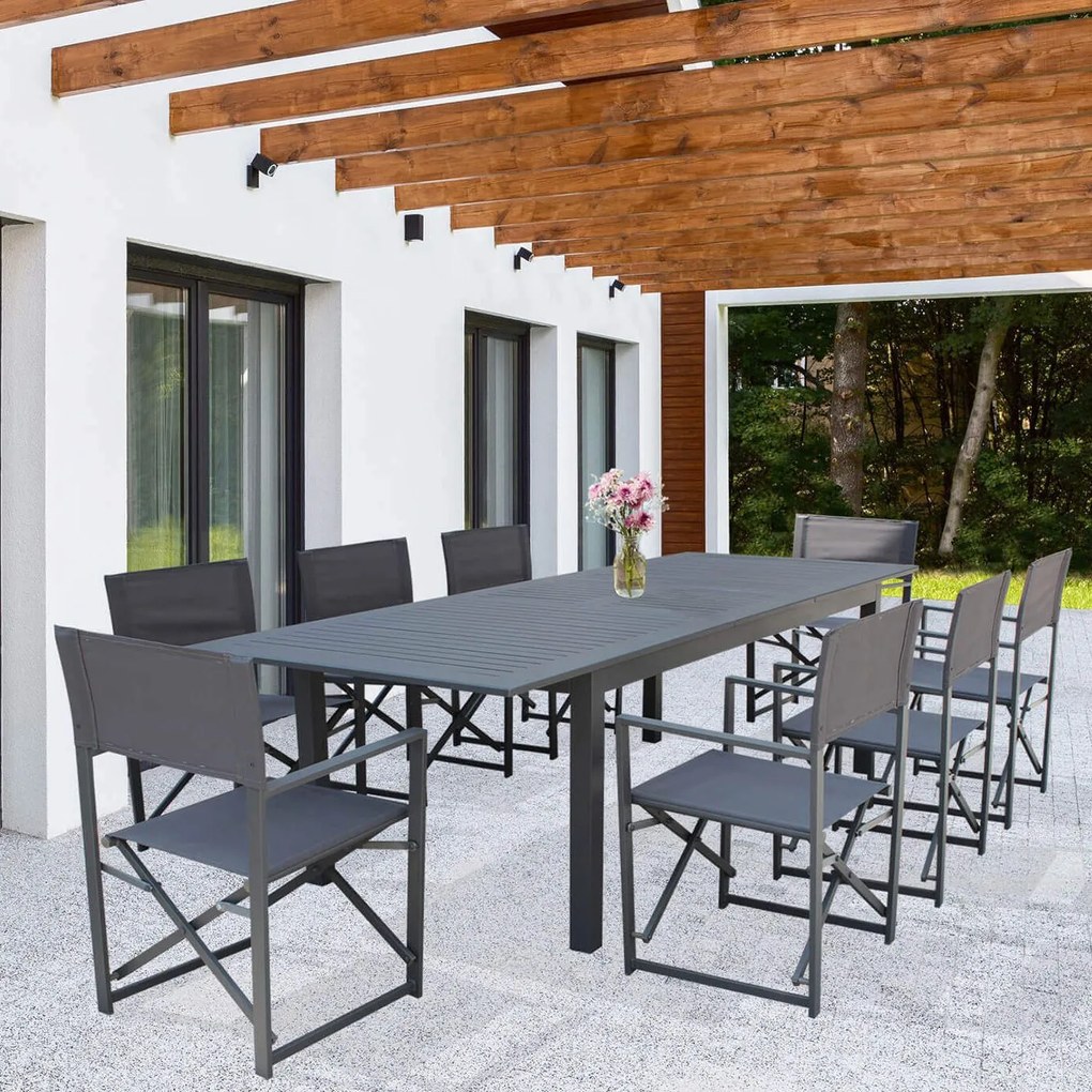 ARGENTUM - tavolo da giardino allungabile in alluminio da 220