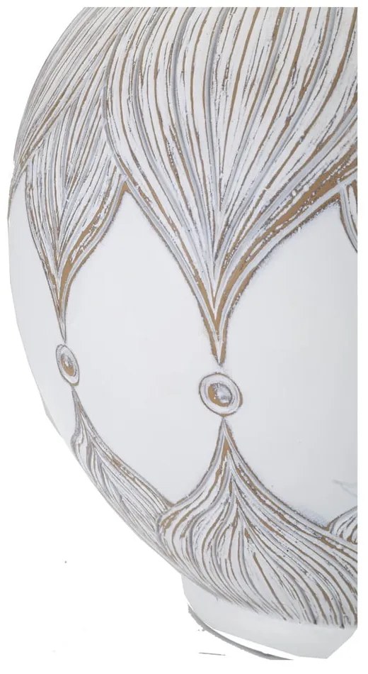 Lampada da tavolo con paralume in tessuto bianco e oro (altezza 59 cm) Atene - Mauro Ferretti