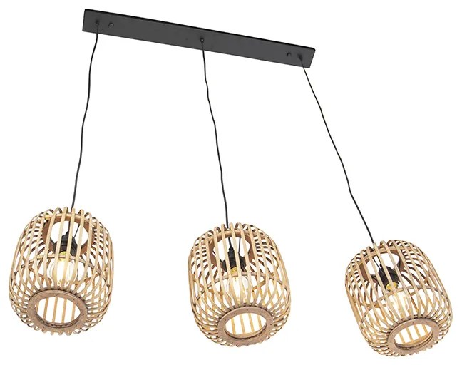 Lampada a sospensione in rattan rustico 3 luci - Manila