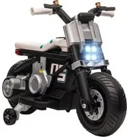 Moto Elettrica per Bambini 6V Bianca e Nera