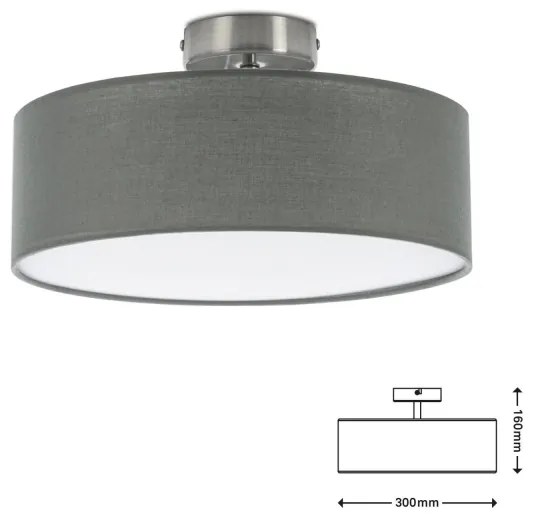 Briloner 3375-024 - Plafoniera 1xE27/40W/230V diametro 30 cm grigio