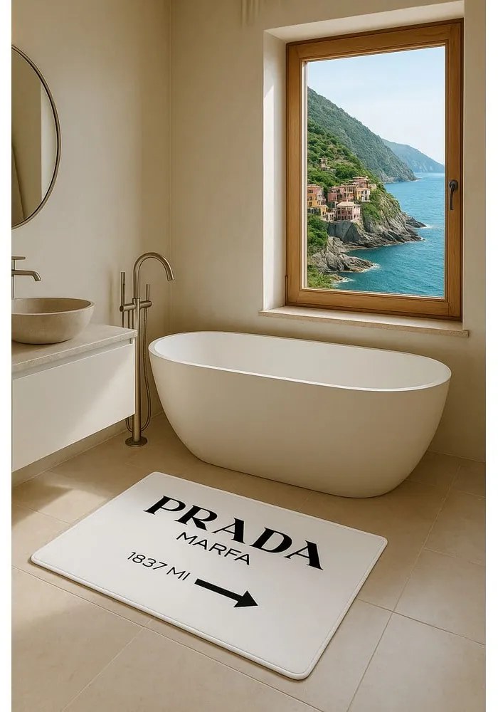 Set di tappetini per il bagno bianchi in velluto 2 pz 60x100 cm Prada – Mila Home