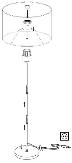 Eglo 95167 - Lampada da terra PASTERI 1xE27/60W/230V