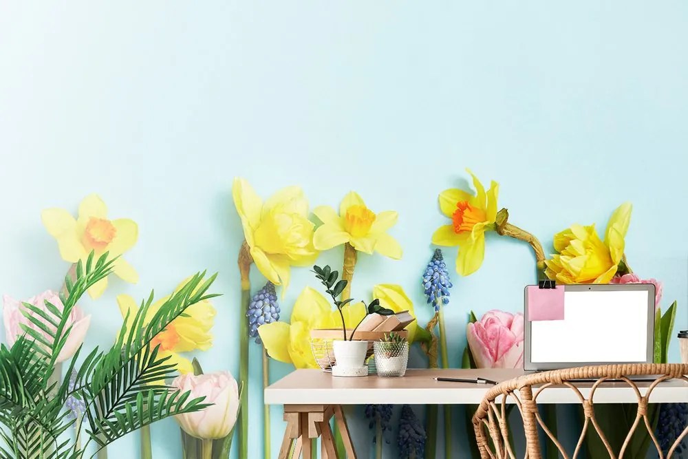 Carta da parati – Composizione floreale primaverile