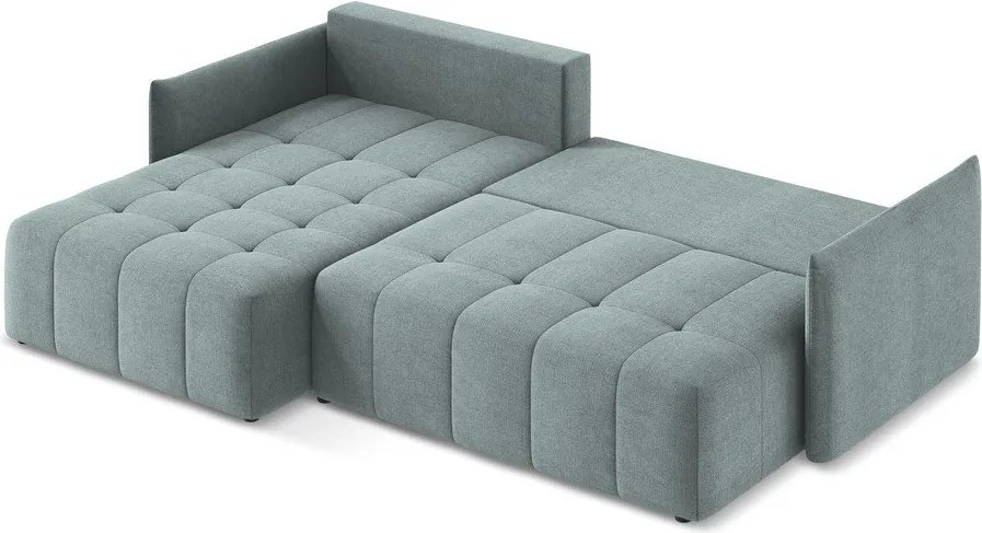 Divano angolare blu allungabile/con contenitore (con penisola a sinistra/con chaise lounge) Moku – Makamii