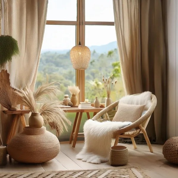 Lampadario a sospensione con filo ALMA 1xE27/60W/230V diametro 23 cm bambù