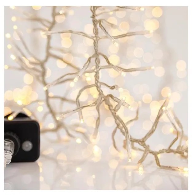 Catena LED natalizia da esterno CLUSTER 768xLED/8 funzioni 9 m IP44 bianco caldo