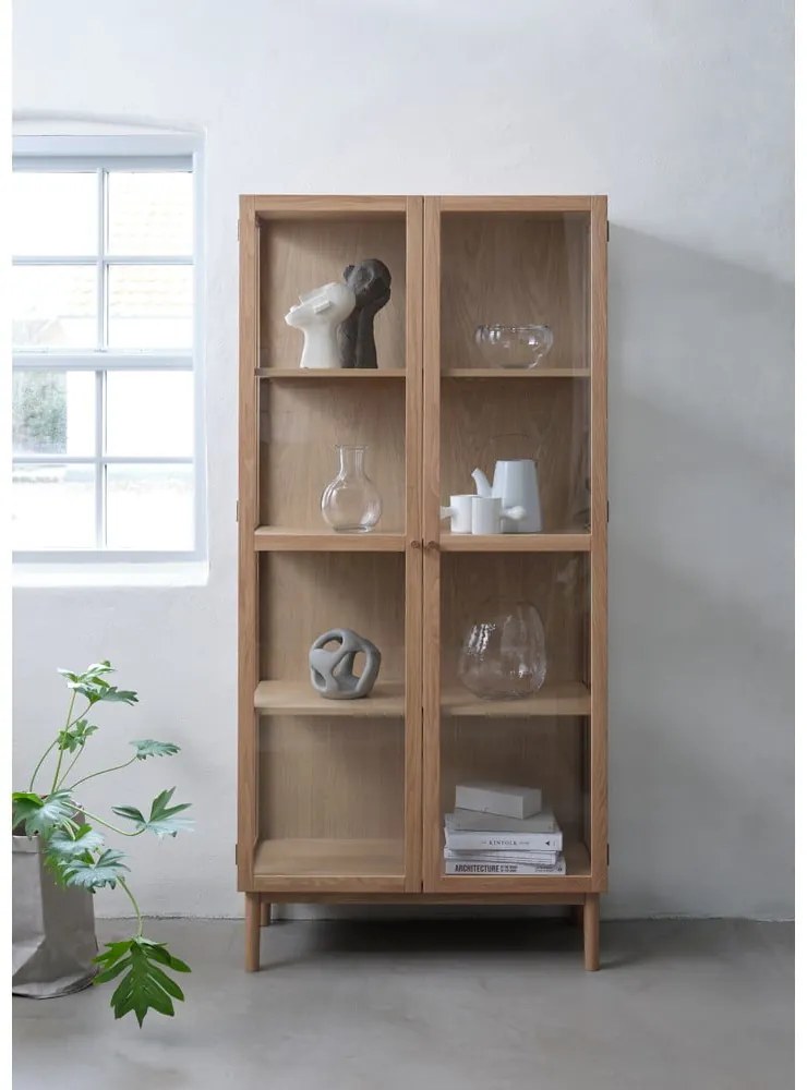 Vetrina in legno di quercia di colore naturale 190x90 cm Elba - Unique Furniture