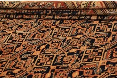 Antik Stilizzato Blu Scuro Rosso Ruggine 165x180 Cm