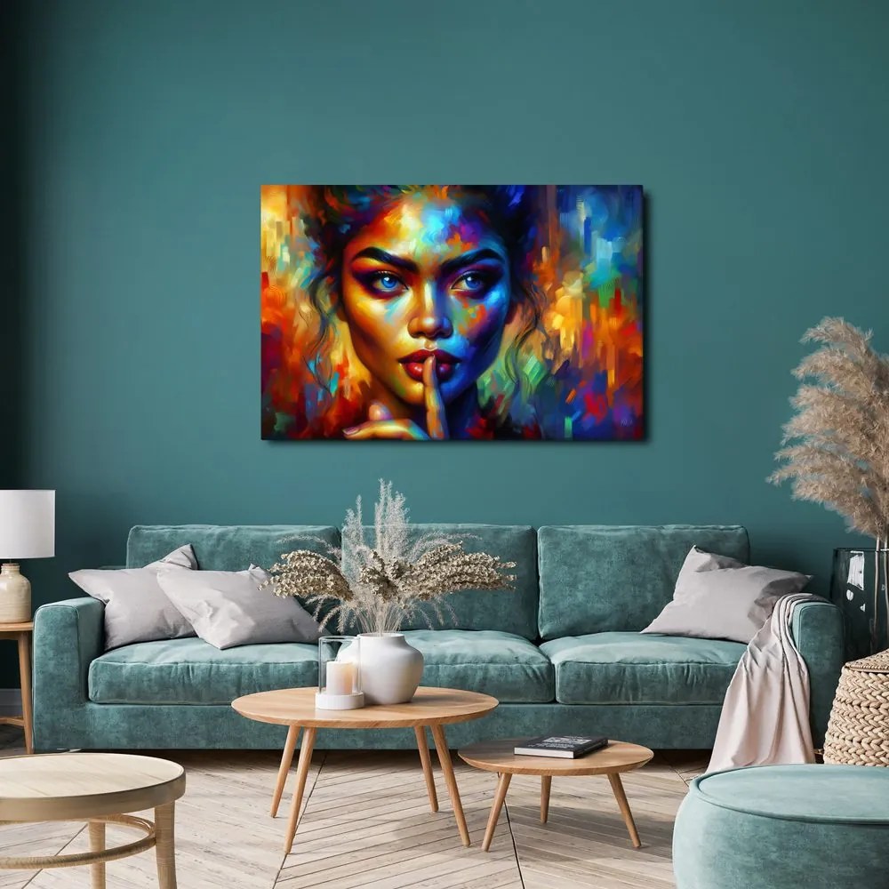 Quadro su tela – Donna in colori astratti
