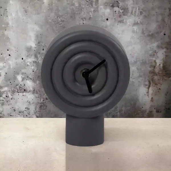 Orologio da tavolo in ceramica 16 cm 1xAA grigio