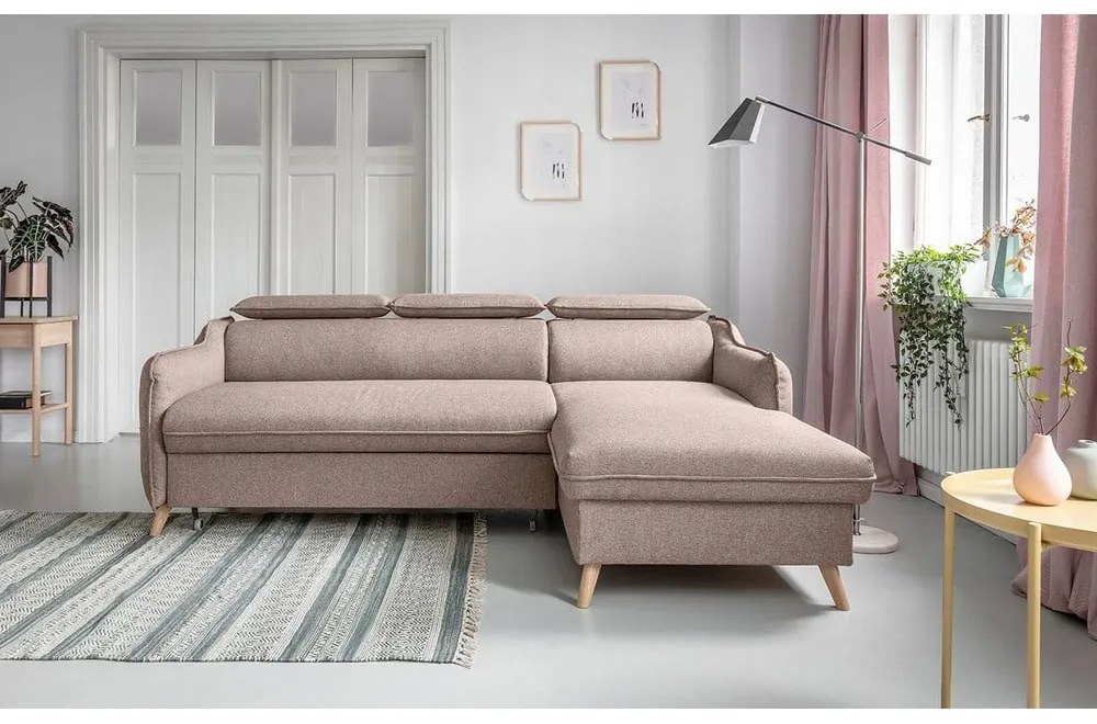 Divano letto angolare beige (angolo destro) Sweet Harmony - Miuform