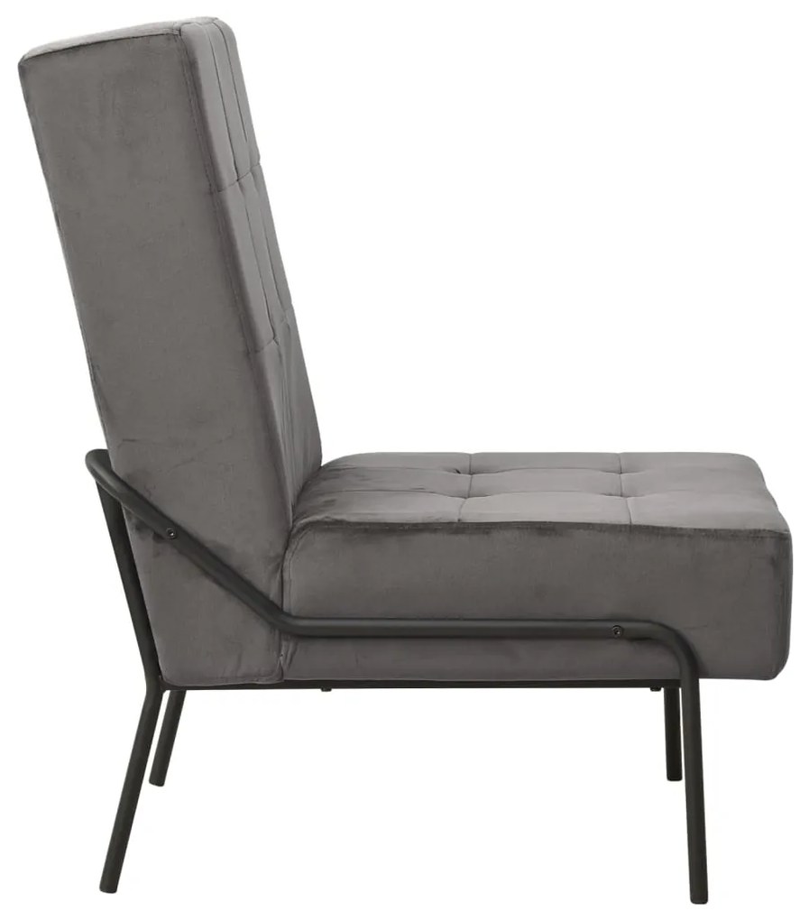 Poltrona relax 65x79x87 cm grigio scuro in velluto