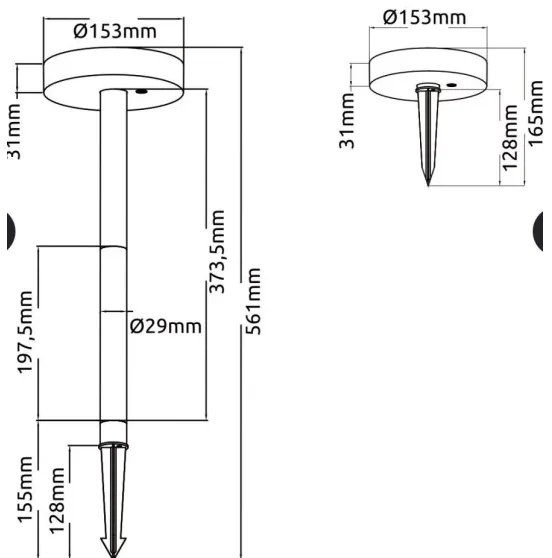 Immax NEO 07910L-LED RGB Lampada solare dimmerabile LED 1W 5V rotonda IP54 Tuya