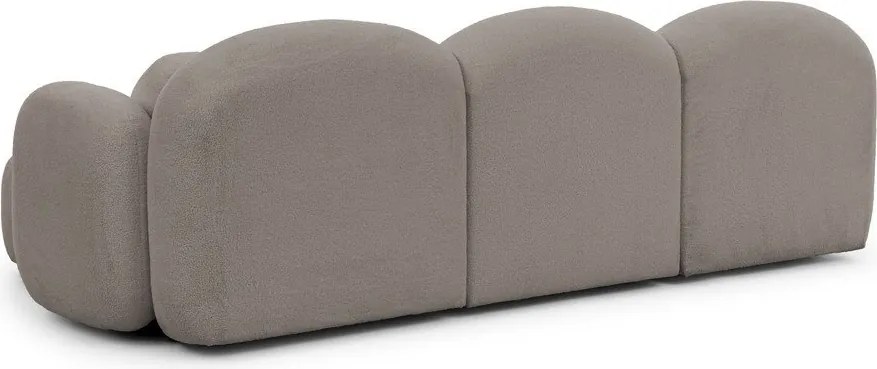 Divano angolare grigio (con penisola a destra/con chaise lounge) con rivestimento in bouclé Orbit – Ropez