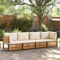 Set Divani da Giardino 4pz con Cuscini Legno Massello di Acacia 3214918