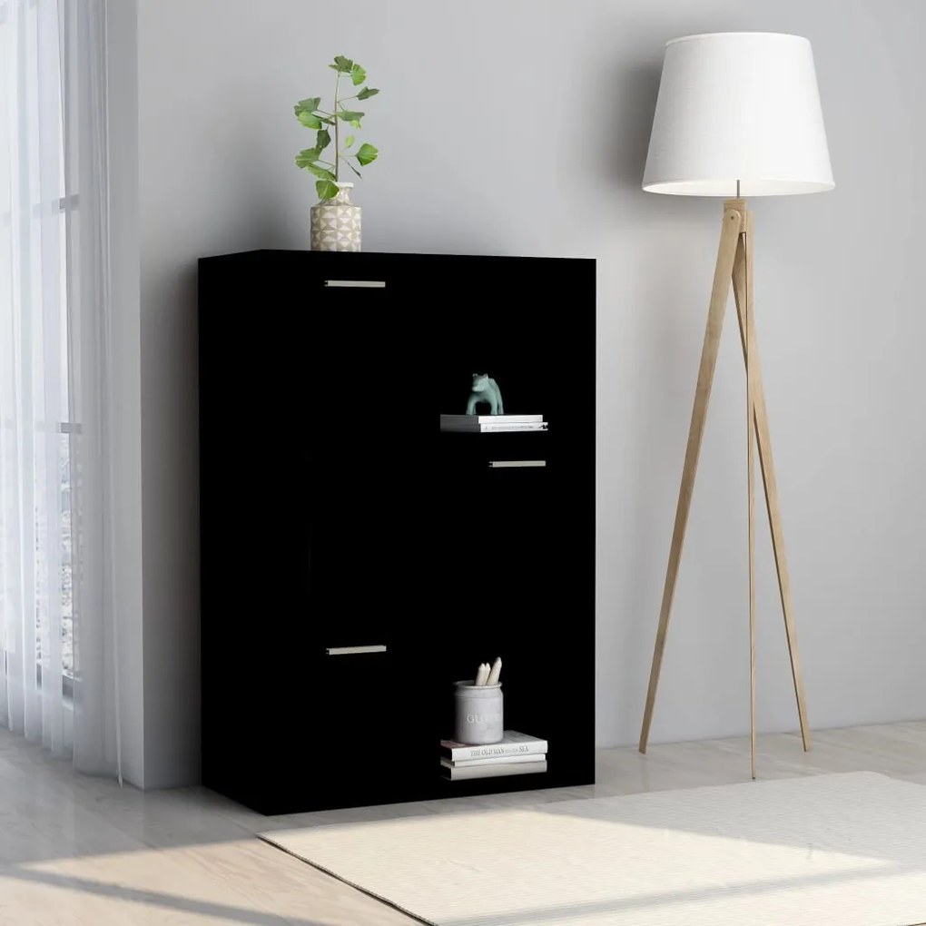 Armadietto Nero 60x29,5x90 Cm İn Legno Multistrato /