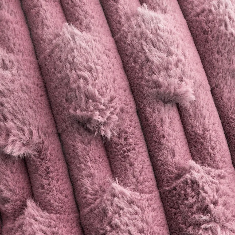 Coperta rosa in micropile 150x200 cm Carved Fur – Bianca