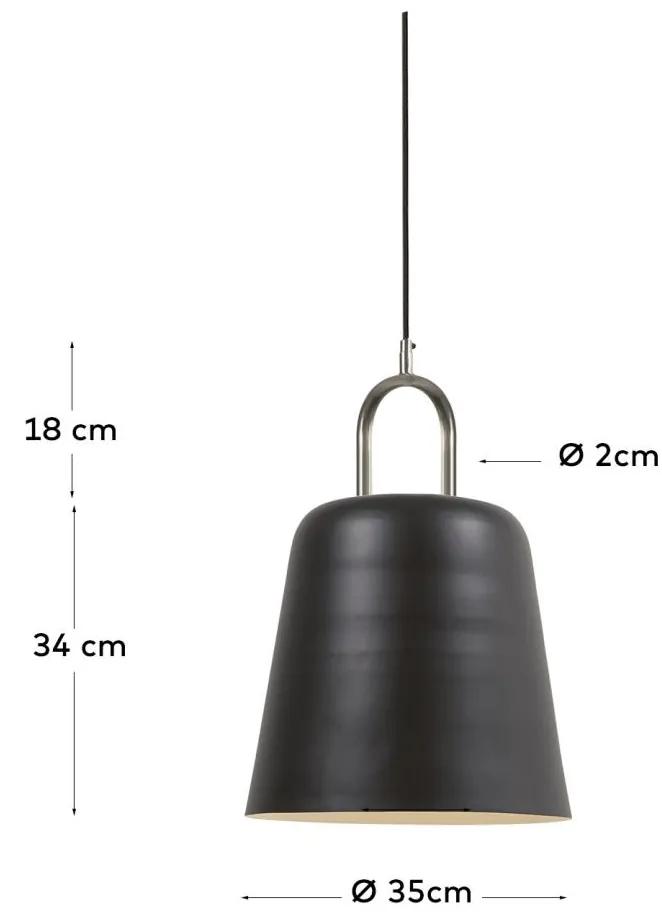 Kave Home - Lampada da soffitto Daian in metallo con finitura verniciata nera