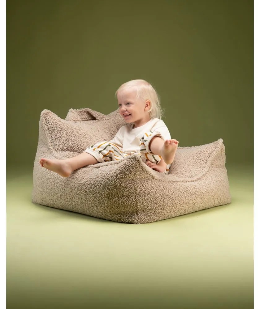 Pouf a sacco per bambini marrone chiaro con rivestimento in bouclé Chair – Wigiwama