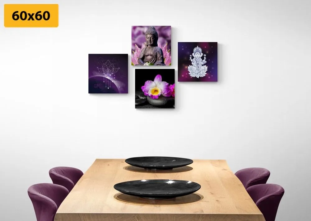 Set di quadri – Feng Shui in viola