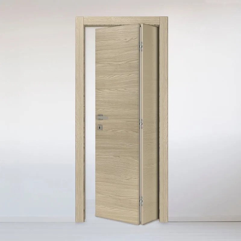 Porta pieghevole a libro asimmetrica Oxford rovere L 80 x H 210 cm destra