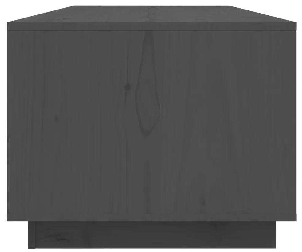 Tavolino da Salotto Grigio 110x50x40 cm Legno Massello di Pino